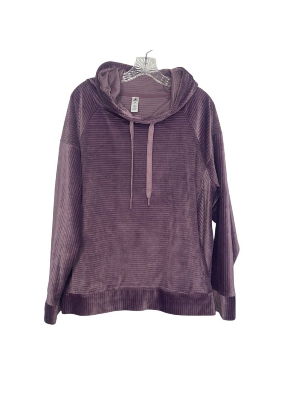 90 Degree By Reflex Textured Hoodie Soft Stretch Fabric 1X Purple Relaxed Fit